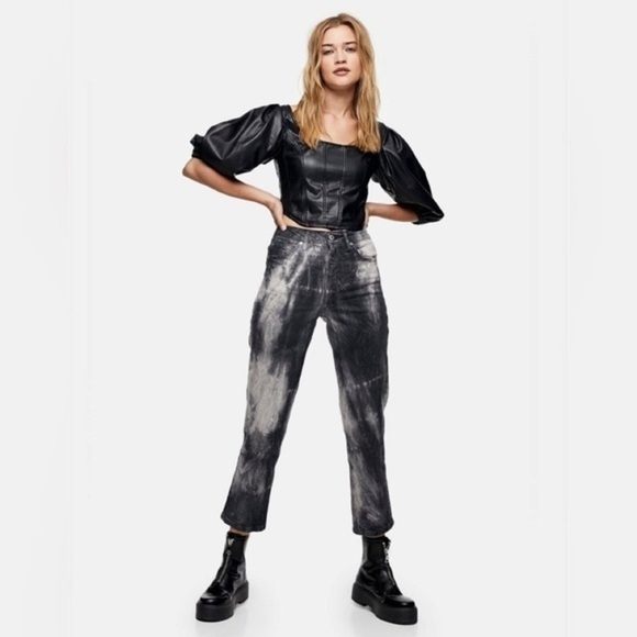 Topshop Denim - Topshop High Rise Straight Leg Cropped Jeans Acid Wash NWT Denim